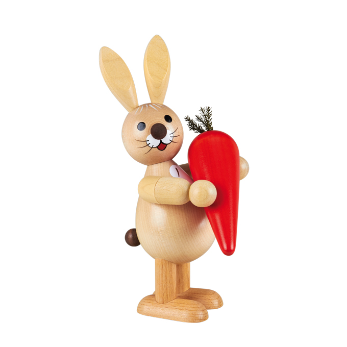 Osterhase mit großer Möhre natur 9 cm Osterhase mit großer Möhre natur 9 cm