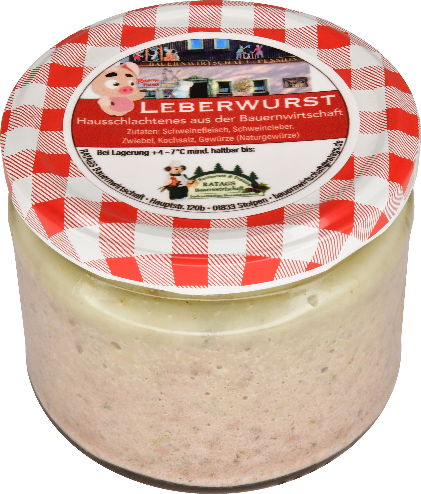 Leberwurst im Glas vom Schwein / 260g Wurstglas Leberwurst im Glas vom Schwein / 260g Wurstglas