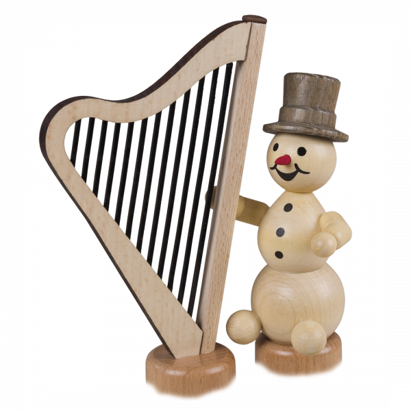 Schneemannmusikant, Harfe Sockel 12cm