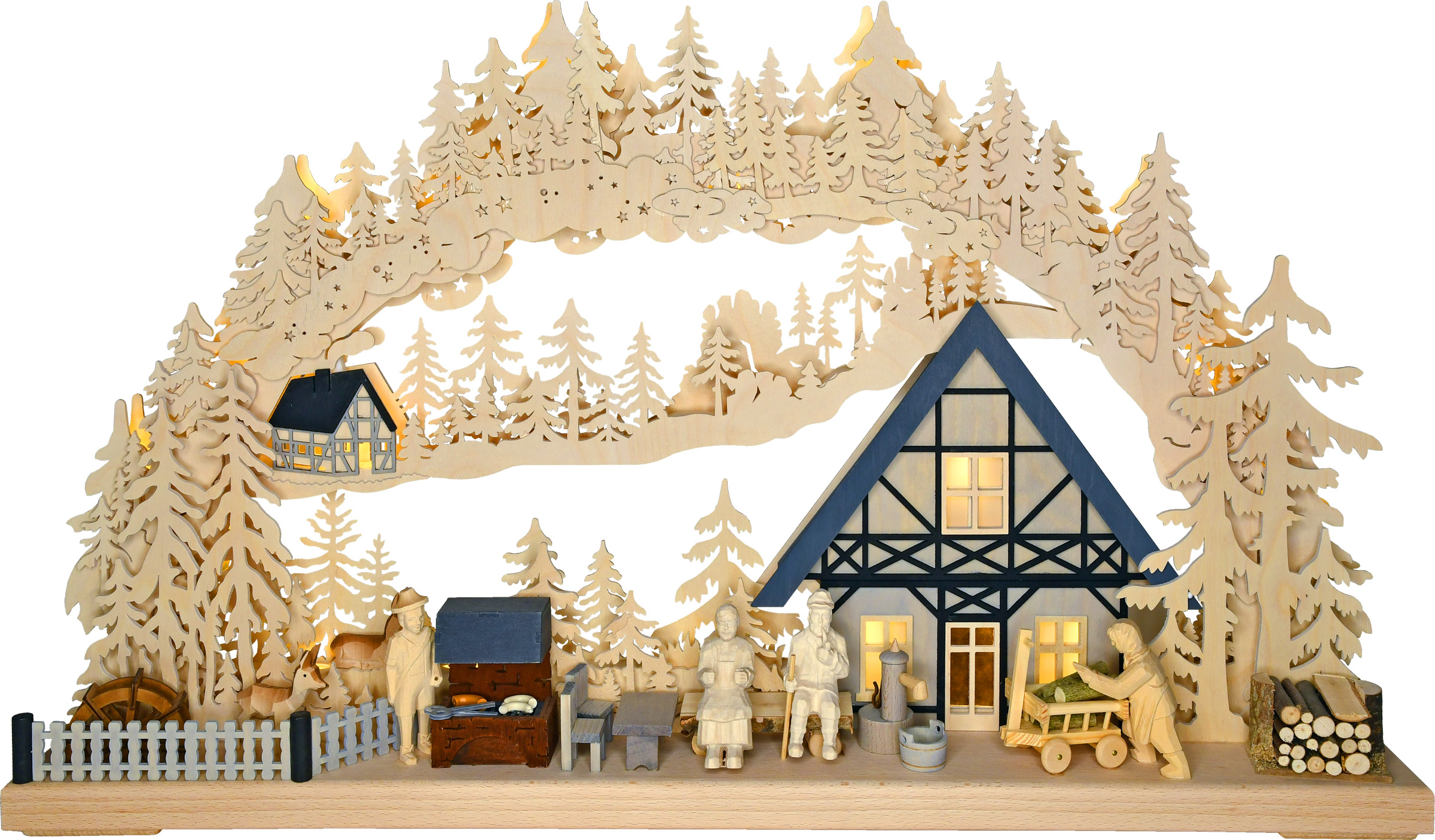 3D-Schwibbogen groß, Grillabend, mit Fachwerkhaus 3D-Schwibbogen groß, Grillabend, mit Fachwerkhaus