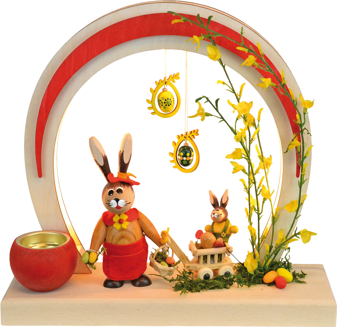 Romantikleuchte Ostern,LED,rund - rot Handwagen Romantikleuchte Ostern,LED,rund - rot Handwagen