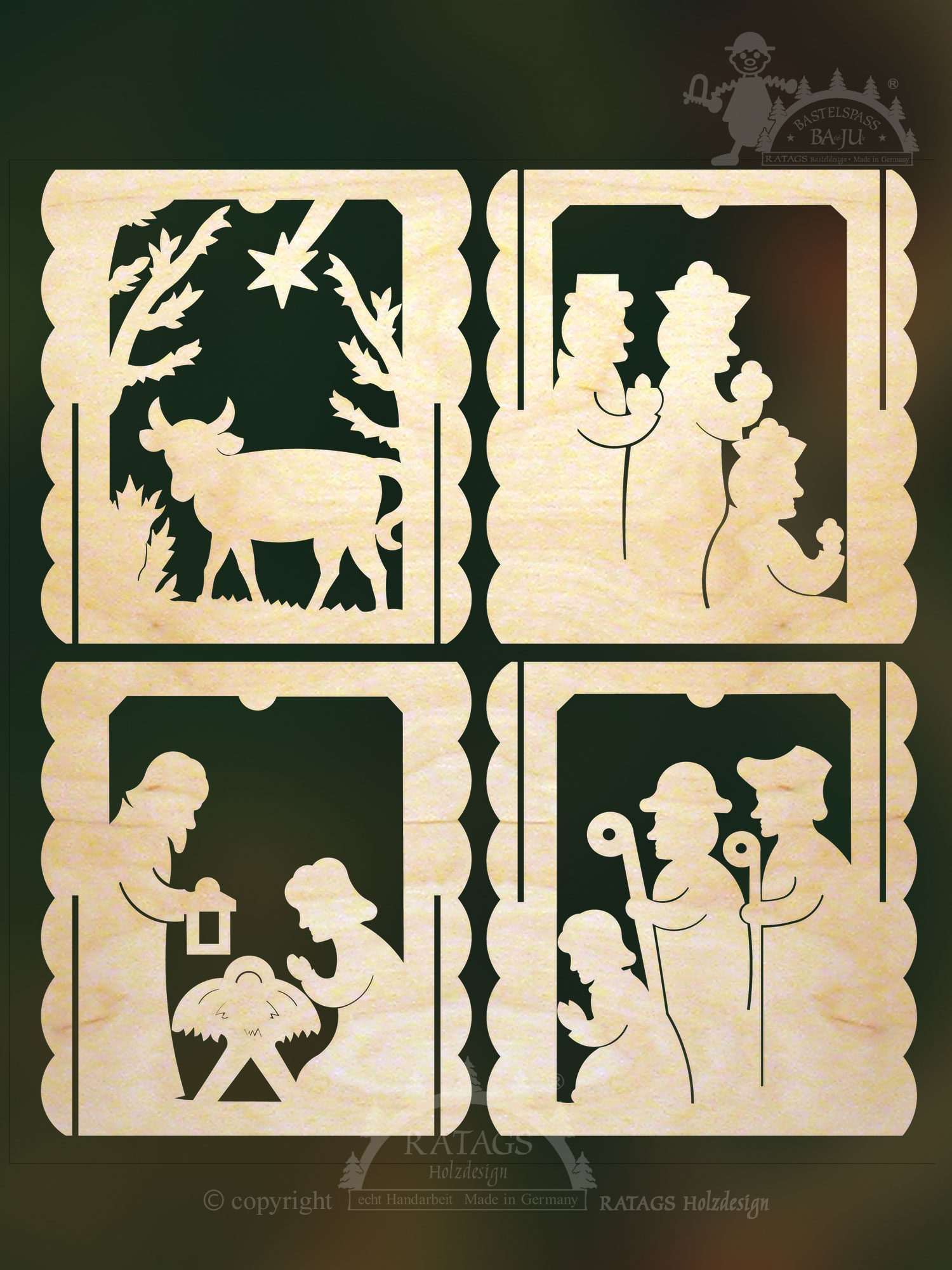 Tischlämpchen zum Basteln, Heilige Familie