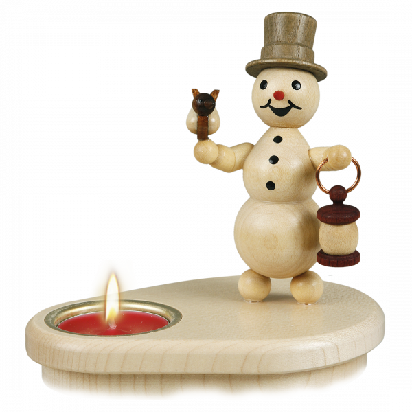 Schneemannleuchter "mit Laterne" 1 Teelicht