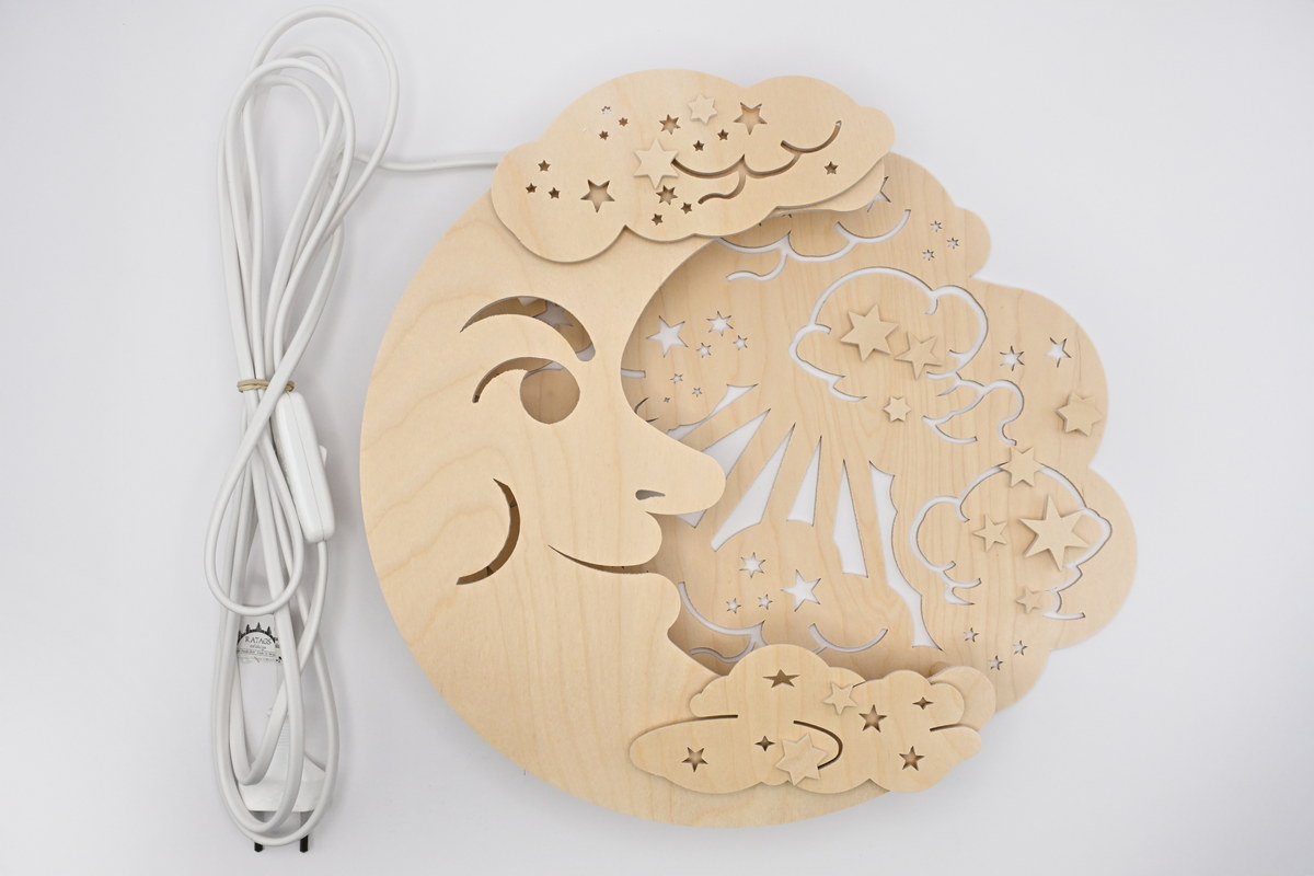 Fensterbild, beleuchtet, Mond, Wolke Fensterbild, beleuchtet, Mond, Wolke