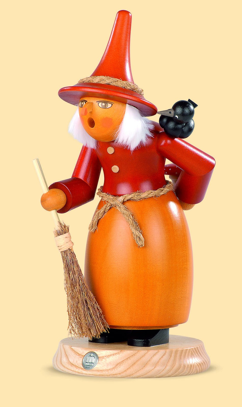 RM Hexe mit Rabe und Fliegenpilz 14x25 cm