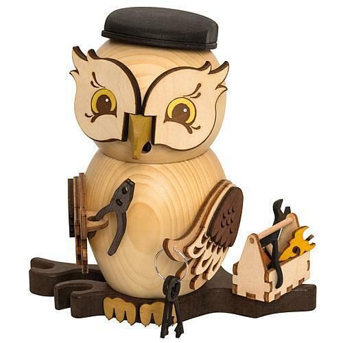 Rauchfigur Eule Handwerker ca. 15 cm