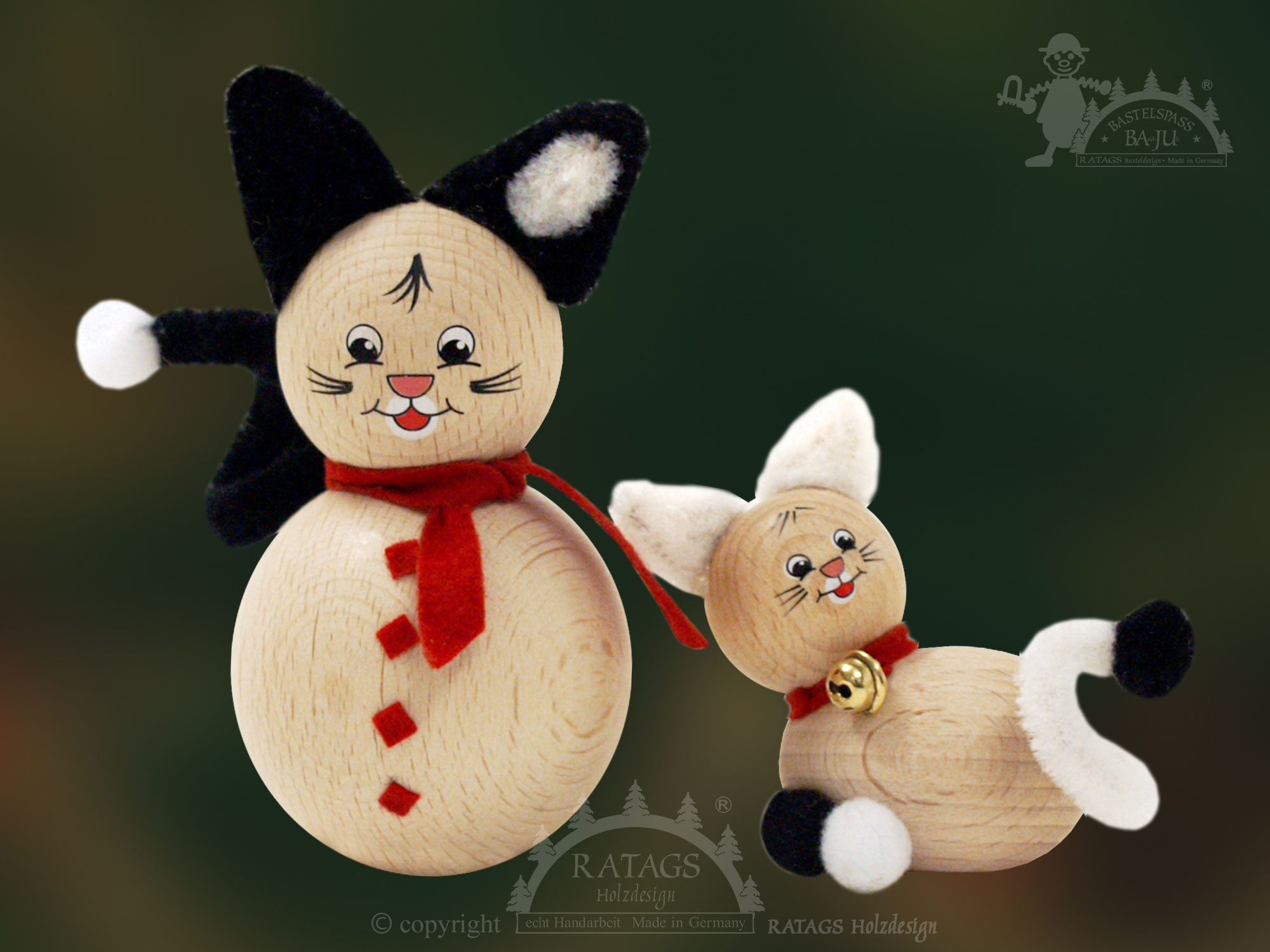 Kater mit Söhnchen, zum Basteln Kater mit Söhnchen, zum Basteln