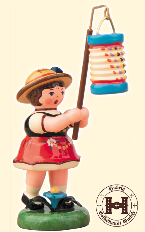 Figur, Mädchen mit Lampion ca. 8cm