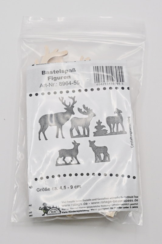 Figurenset zum Basteln, 5-teilig Rehe und Hirsche Figurenset zum Basteln, 5-teilig Rehe und Hirsche