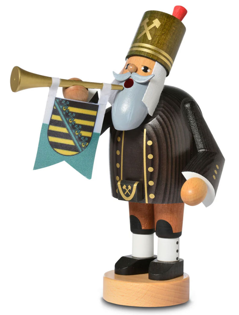 Bergmann mit Trompete Räuchermann