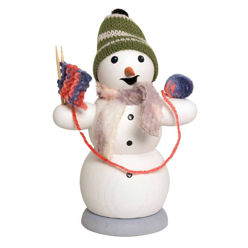 Räucheermann Schneemann mit Strickzeug Räucheermann Schneemann mit Strickzeug