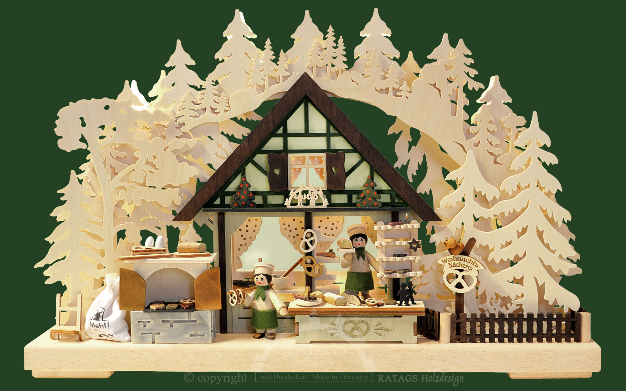 3D-Schwibbogen kl., Weihnachtsbäckerei 3D-Schwibbogen kl., Weihnachtsbäckerei