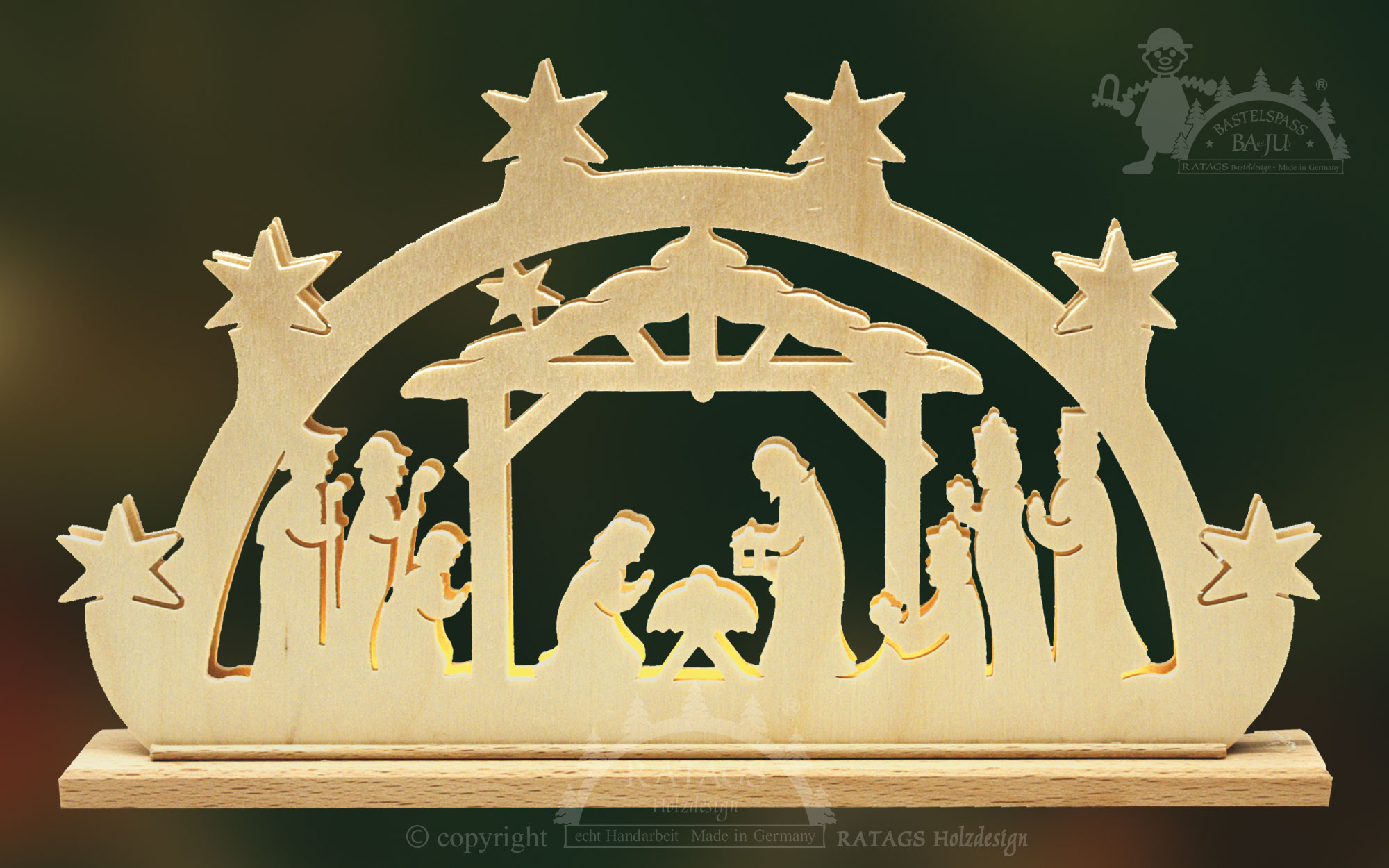 Schwibbogen mit LED zum Basteln Geburt Christi Schwibbogen mit LED zum Basteln Geburt Christi