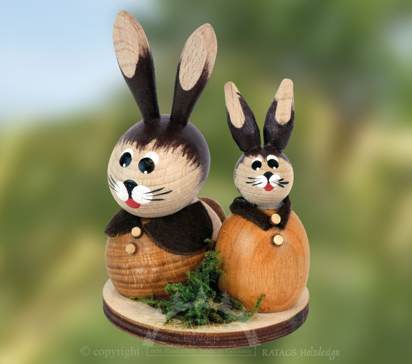 Hasenpärchen, brauner Kragen Hasenpärchen, brauner Kragen