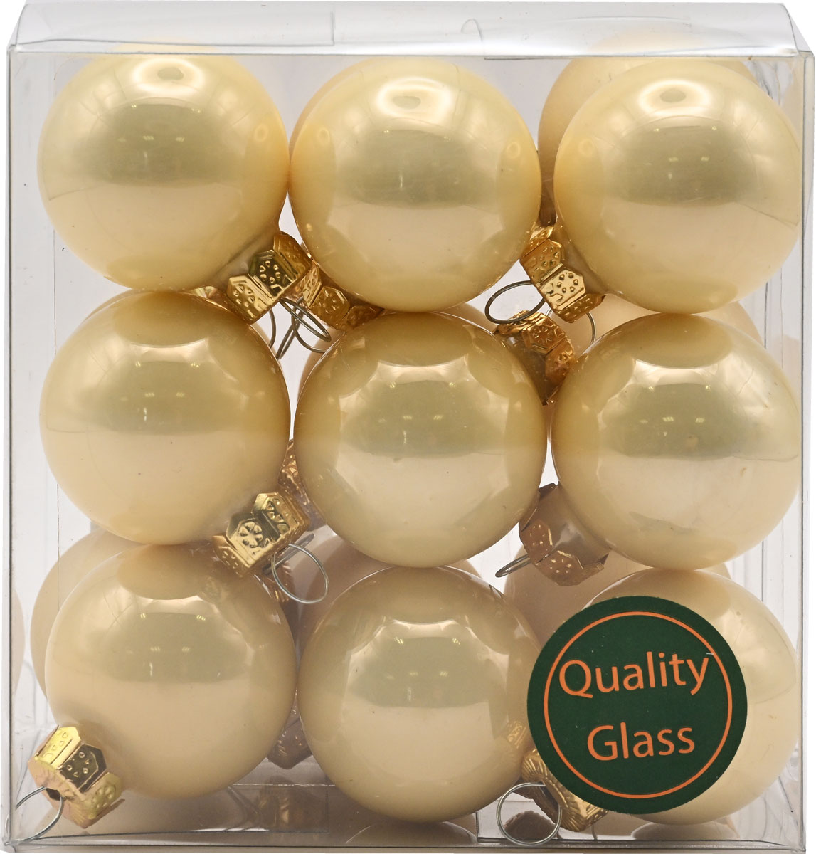 cb. 18 glassballs/cap champagne combi cb. 18 glassballs/cap champagne combi