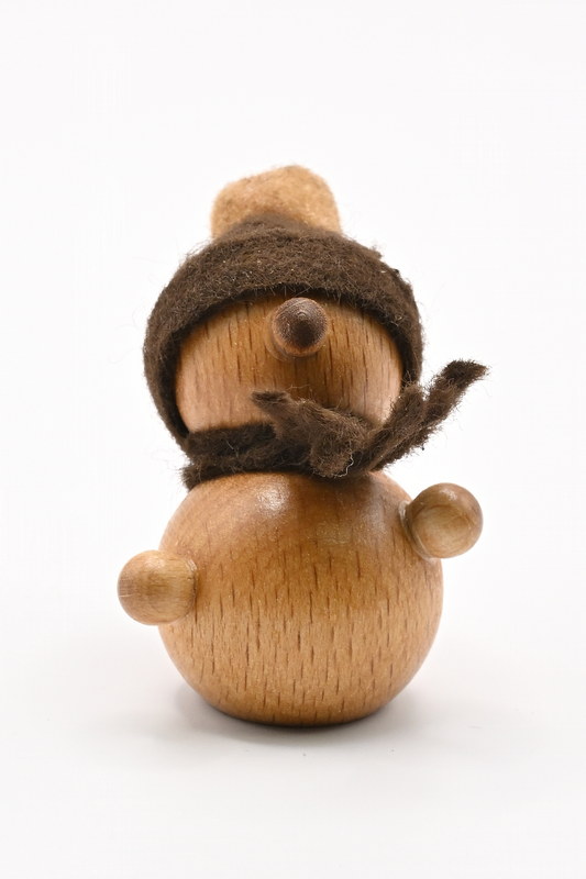 Schneemann, braune Mütze H 5 cm
