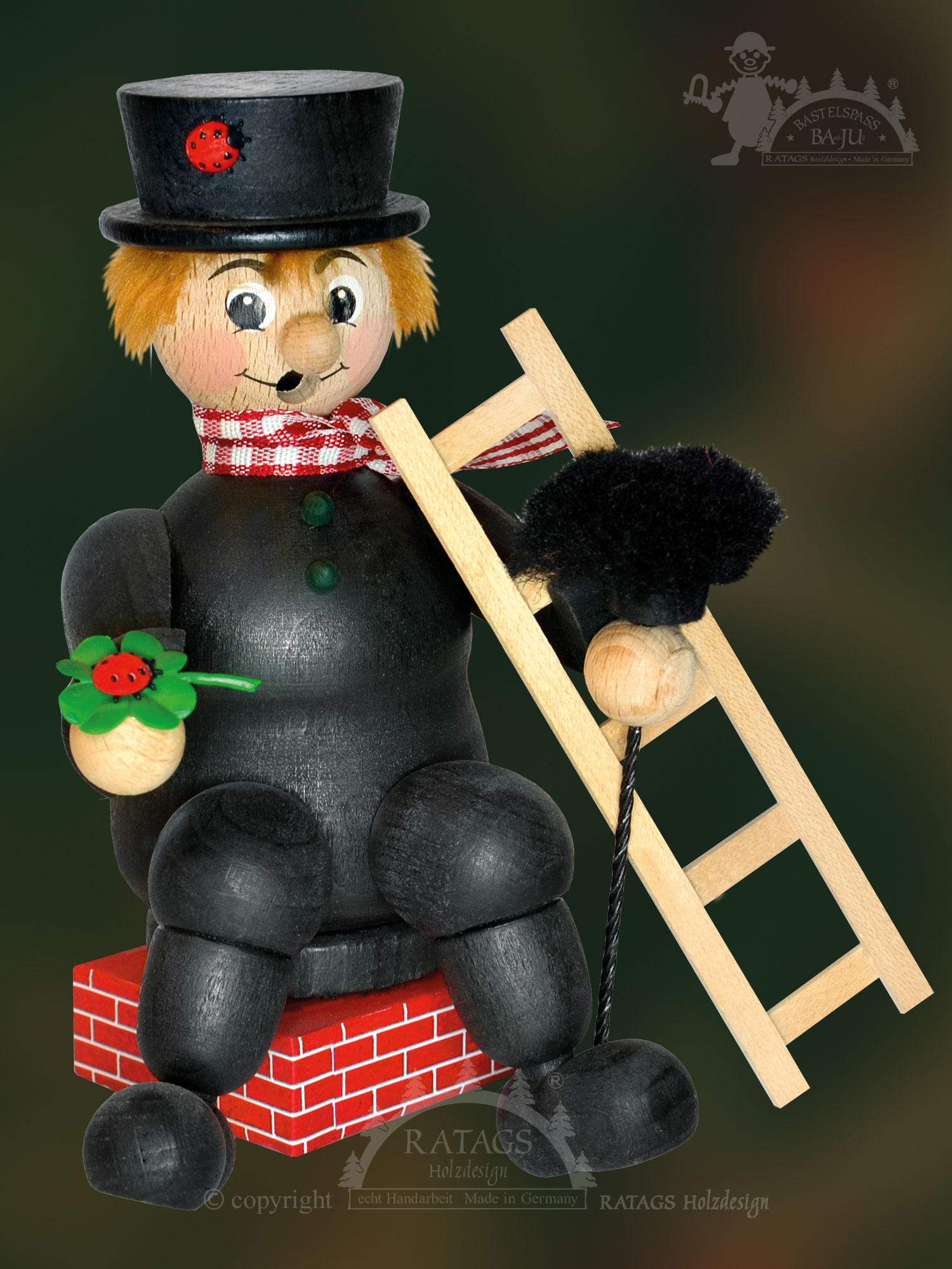 Räuchermännchen zum Basteln, Kantenkocker, Schornsteinfeger Räuchermännchen zum Basteln, Kantenkocker, Schornsteinfeger