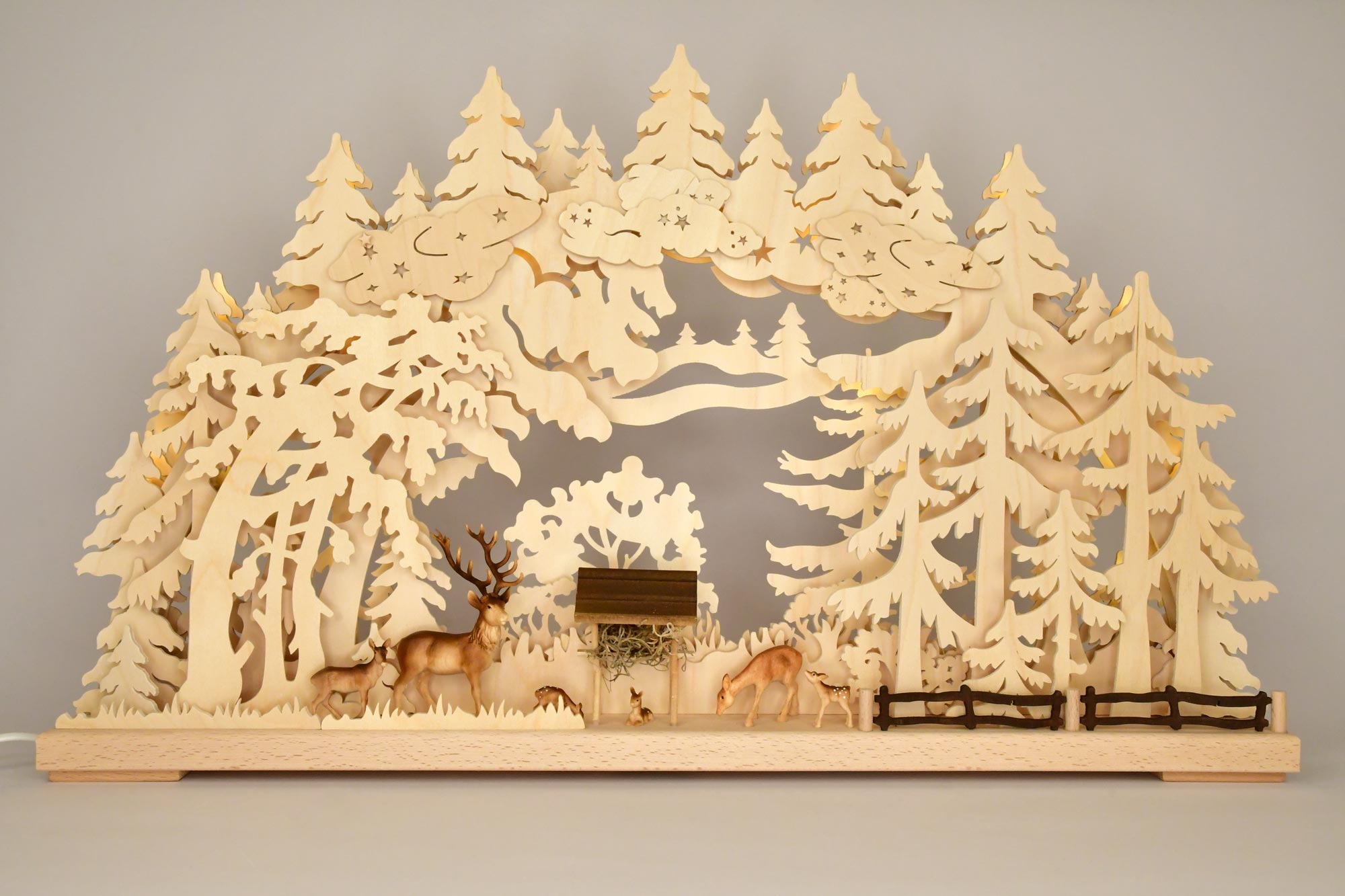 3D-Schwibbogen gr., Rehe im Wald,