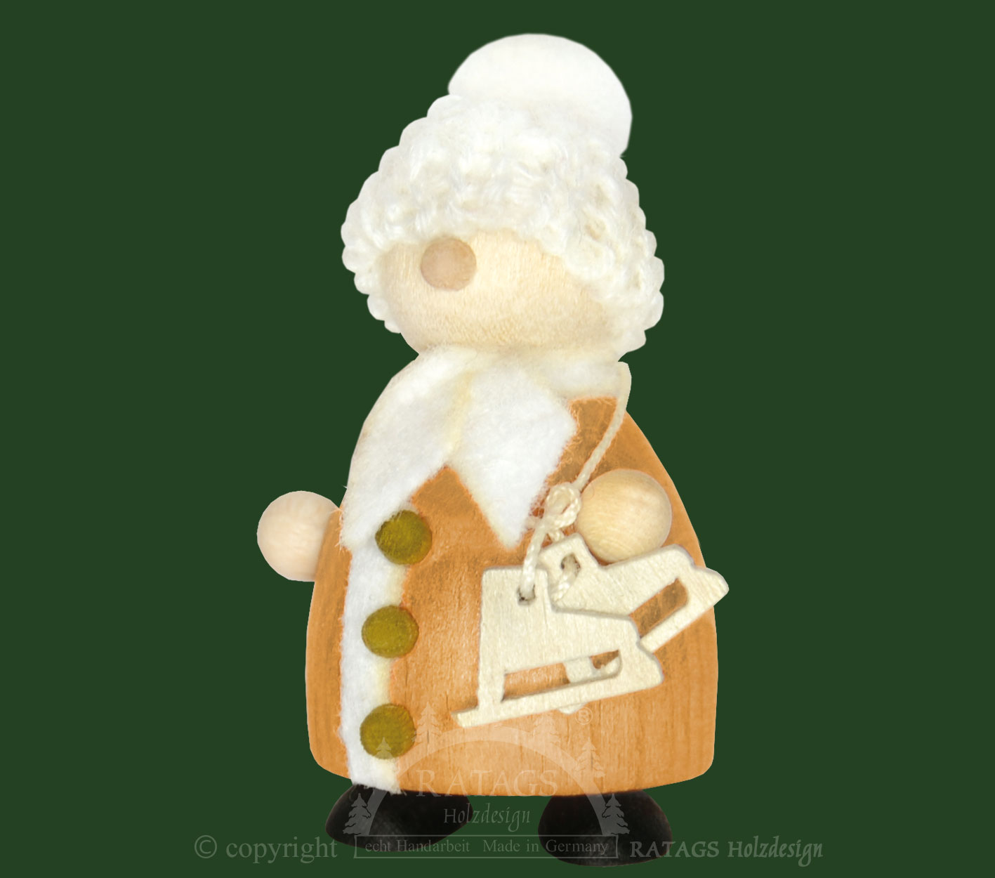 Snow-Molli, Junge Linie, mit Schlittschu weiße Strickmütze Snow-Molli, Junge Linie, mit Schlittschu weiße Strickmütze
