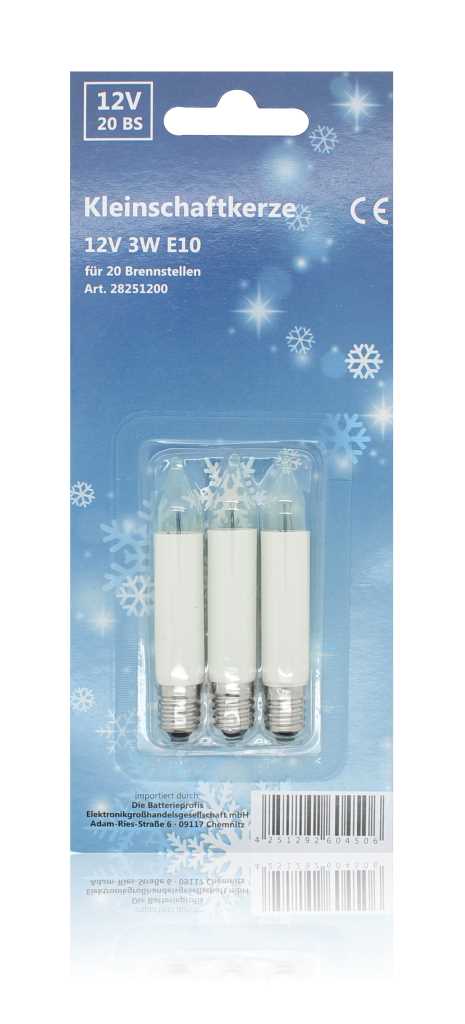 Kleinschaftkerze 12V 3W El0 3er-Bilster