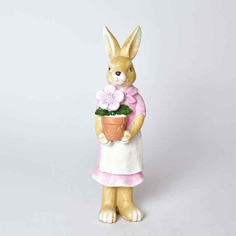 Hasen 24 cm, Blume, handbemalt