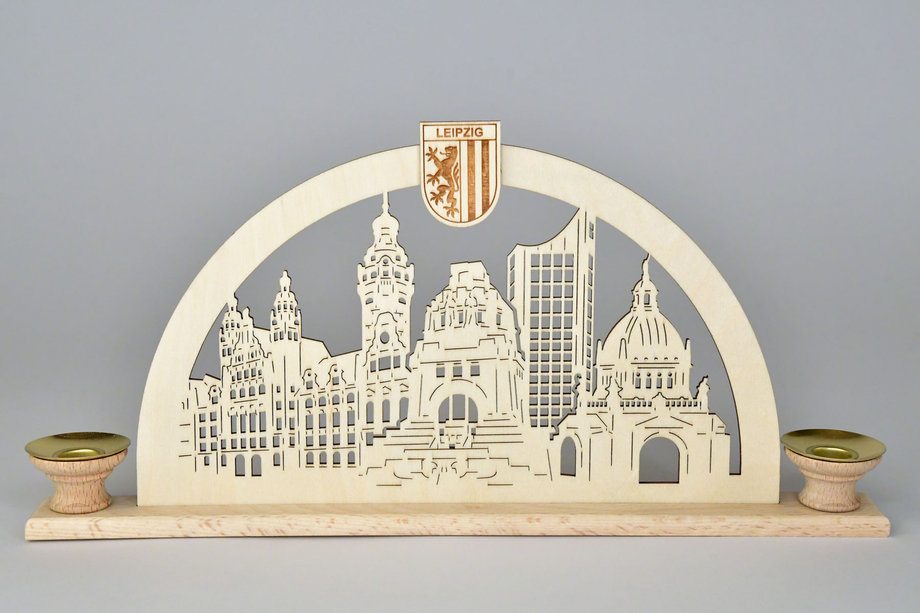 Miniaturschwibbogen, Leipzig mit Karton Miniaturschwibbogen, Leipzig mit Karton