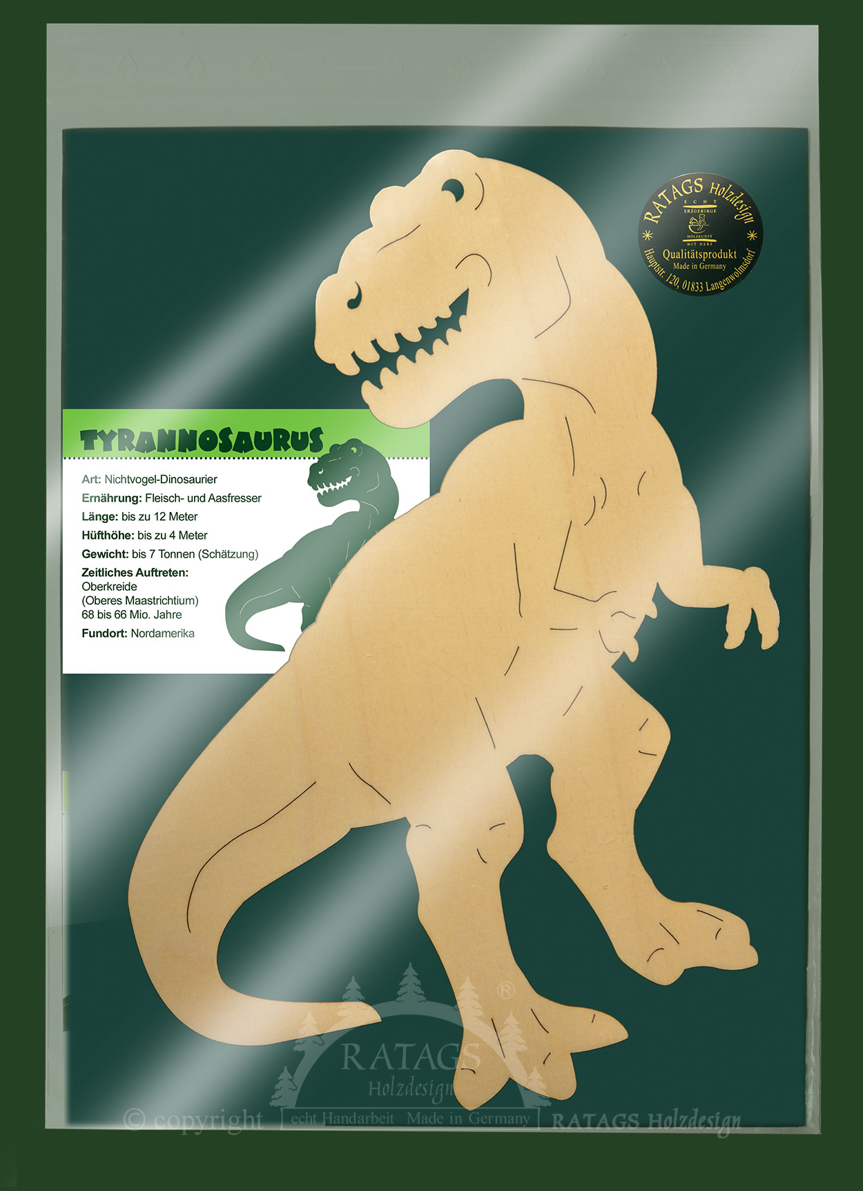 Fensterbild, Saurier, Tyrannosaurus Fensterbild, Saurier, Tyrannosaurus