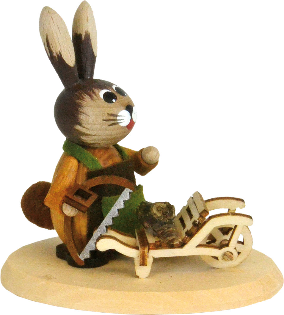 Osterhase Waldarbeiter, mit Karren Osterhase Waldarbeiter, mit Karren