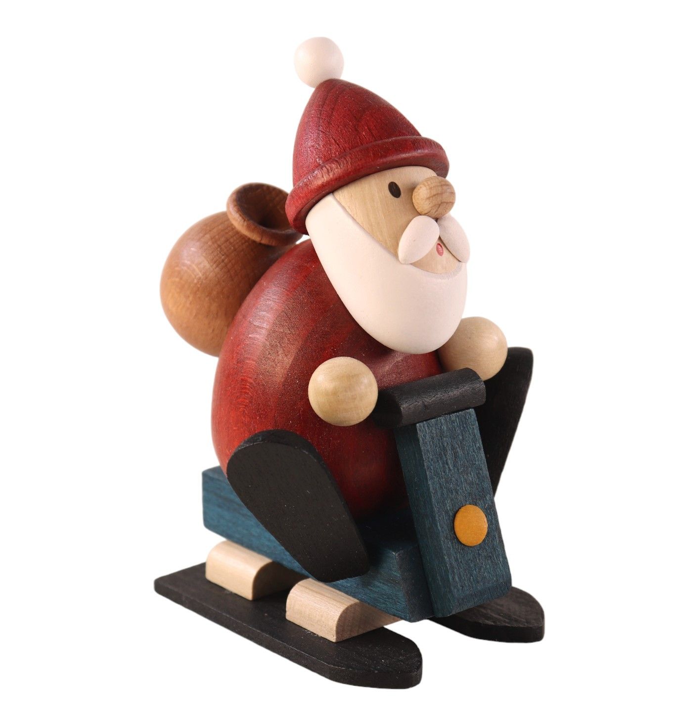 Weihnachtsmann mit Snowmobil, farbig BxH 7,0x10,5 cm