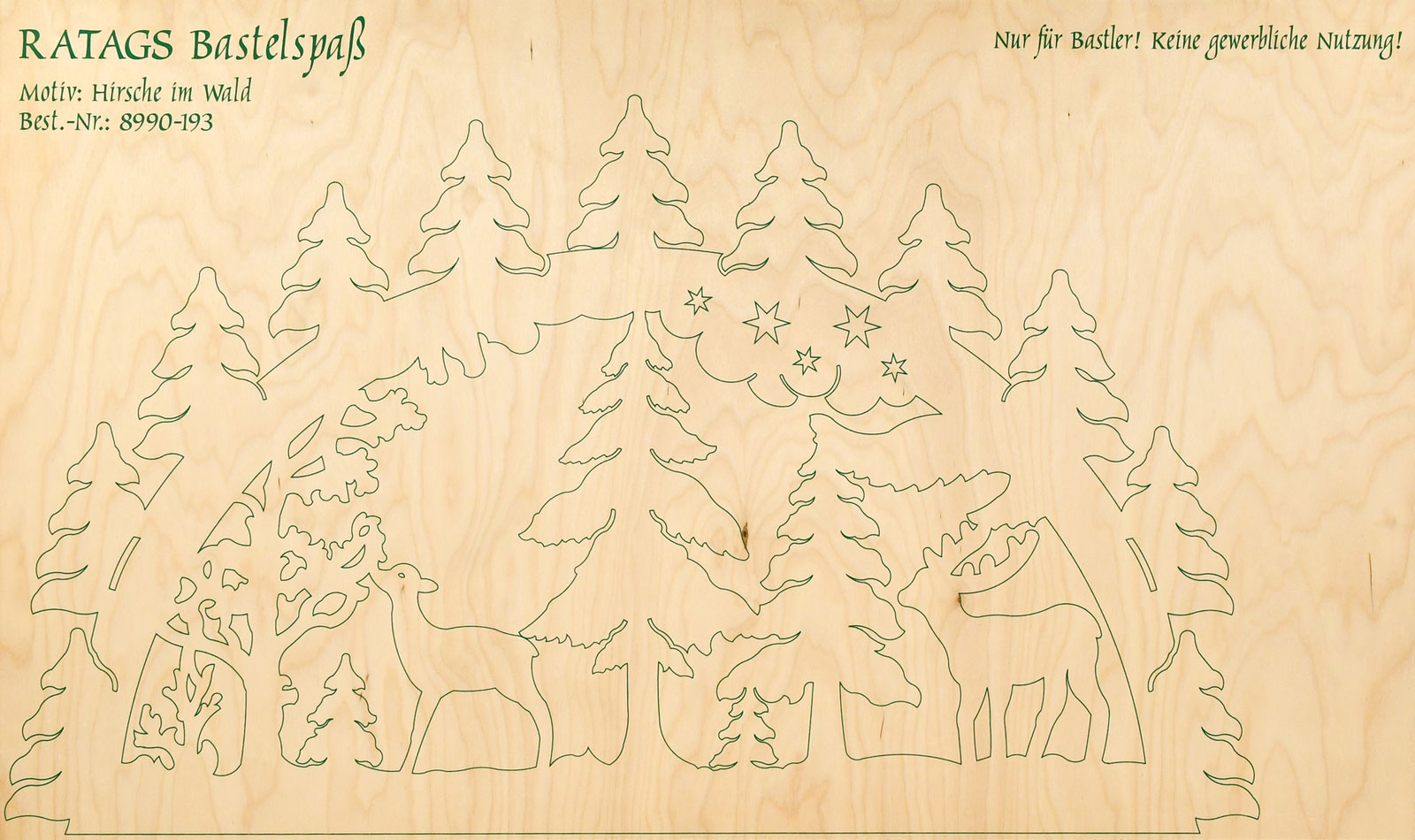2 Motivsperrholzplatten, Hirsche im Wald groß, zum Selbstaussägen 2 Motivsperrholzplatten, Hirsche im Wald groß, zum Selbstaussägen