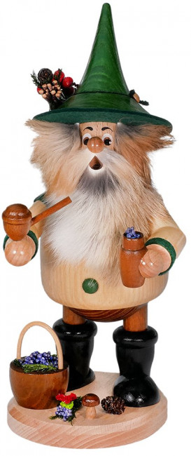 Räuchermann Waldwichtel Blaubeerpflücker grün - 26 cm