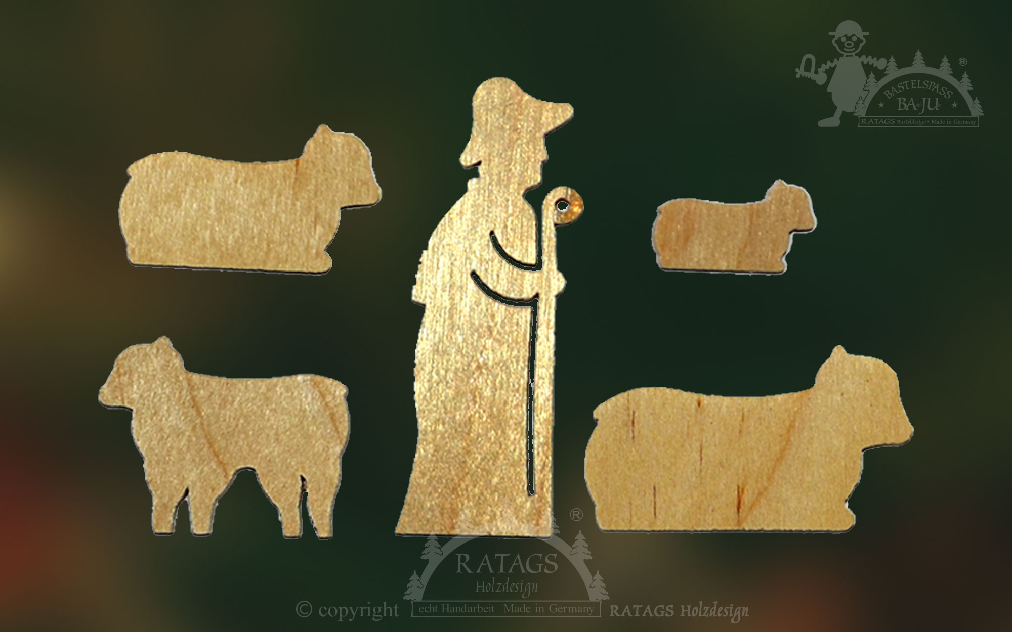Figurenset zum Basteln, 5-teilig Schäfer und Schafe Figurenset zum Basteln, 5-teilig Schäfer und Schafe