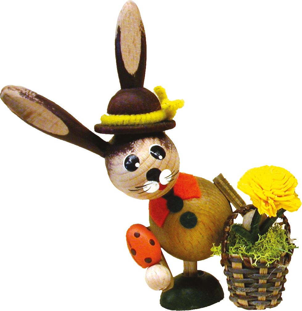 Wackelhäsin, sandfarben, mit Korb, Blume Wackelhäsin, sandfarben, mit Korb, Blume