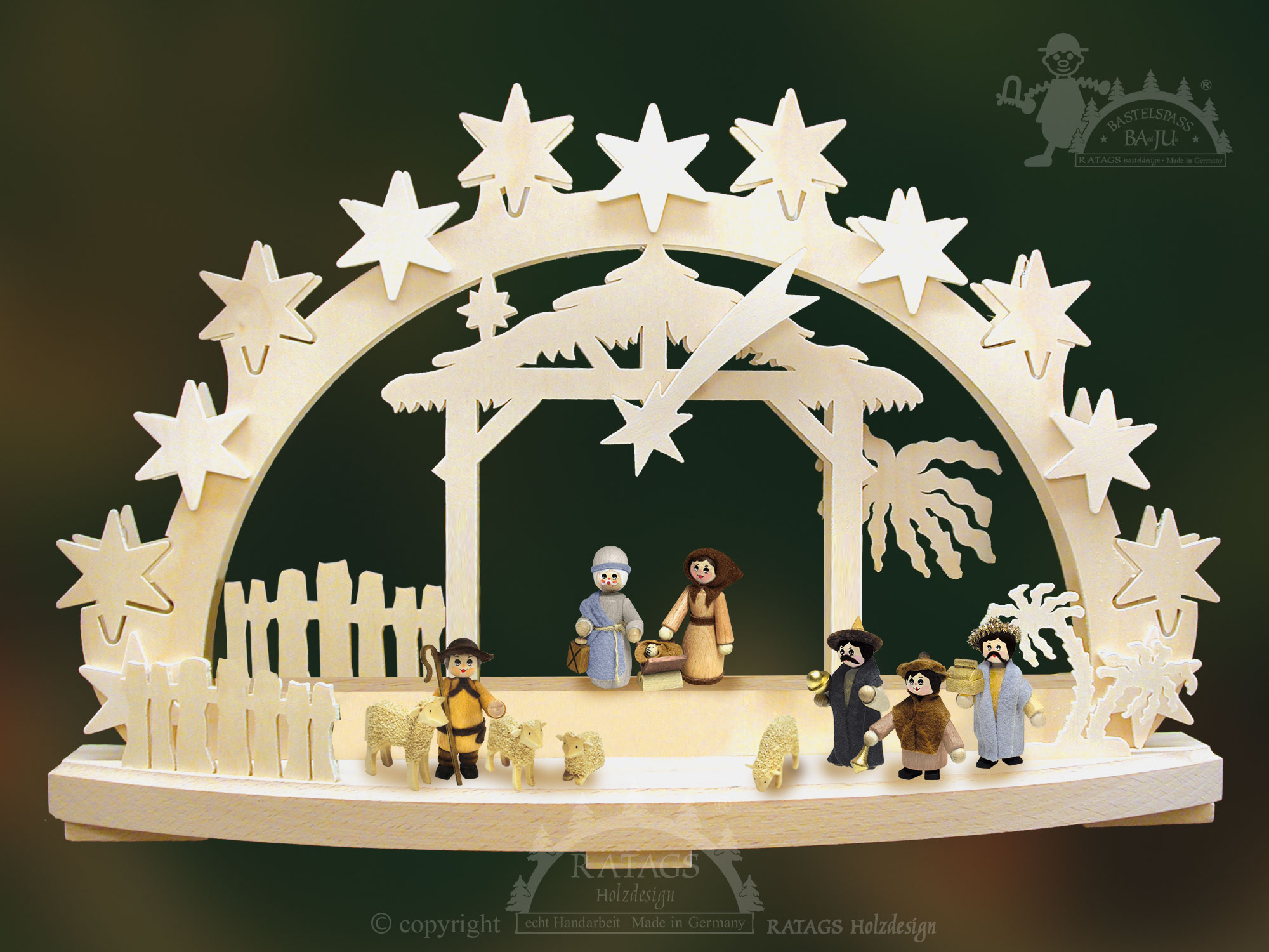 Schwibbogen zum Basteln, klein, Geburt Christi Schwibbogen zum Basteln, klein, Geburt Christi