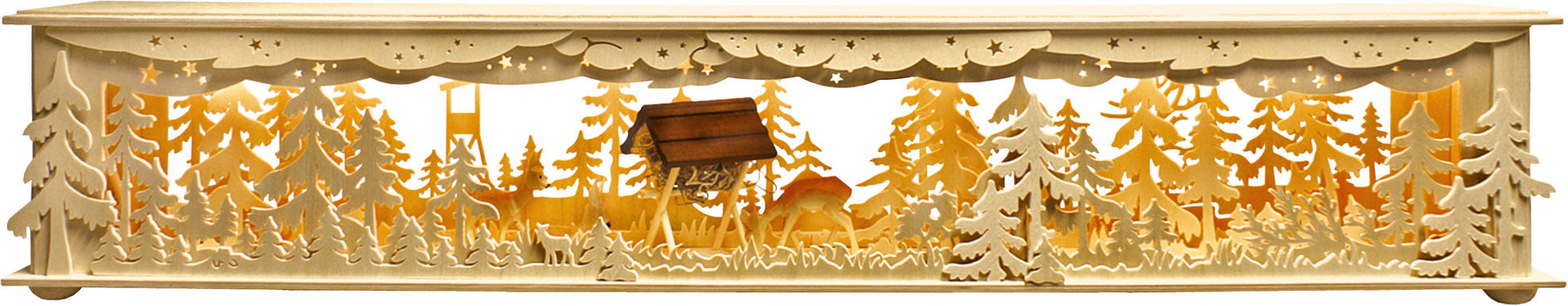 Raumleuchte groß, Futterkrippe, 3 Rehe, natur Raumleuchte groß, Futterkrippe, 3 Rehe, natur