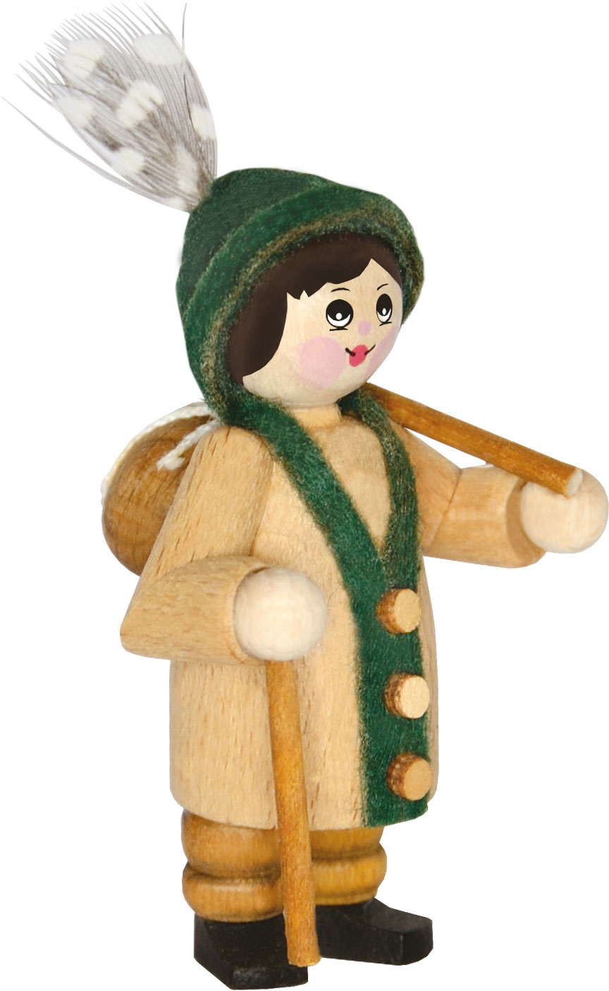 Figur, Wanderer mit Stock, grüner Hut Figur, Wanderer mit Stock, grüner Hut