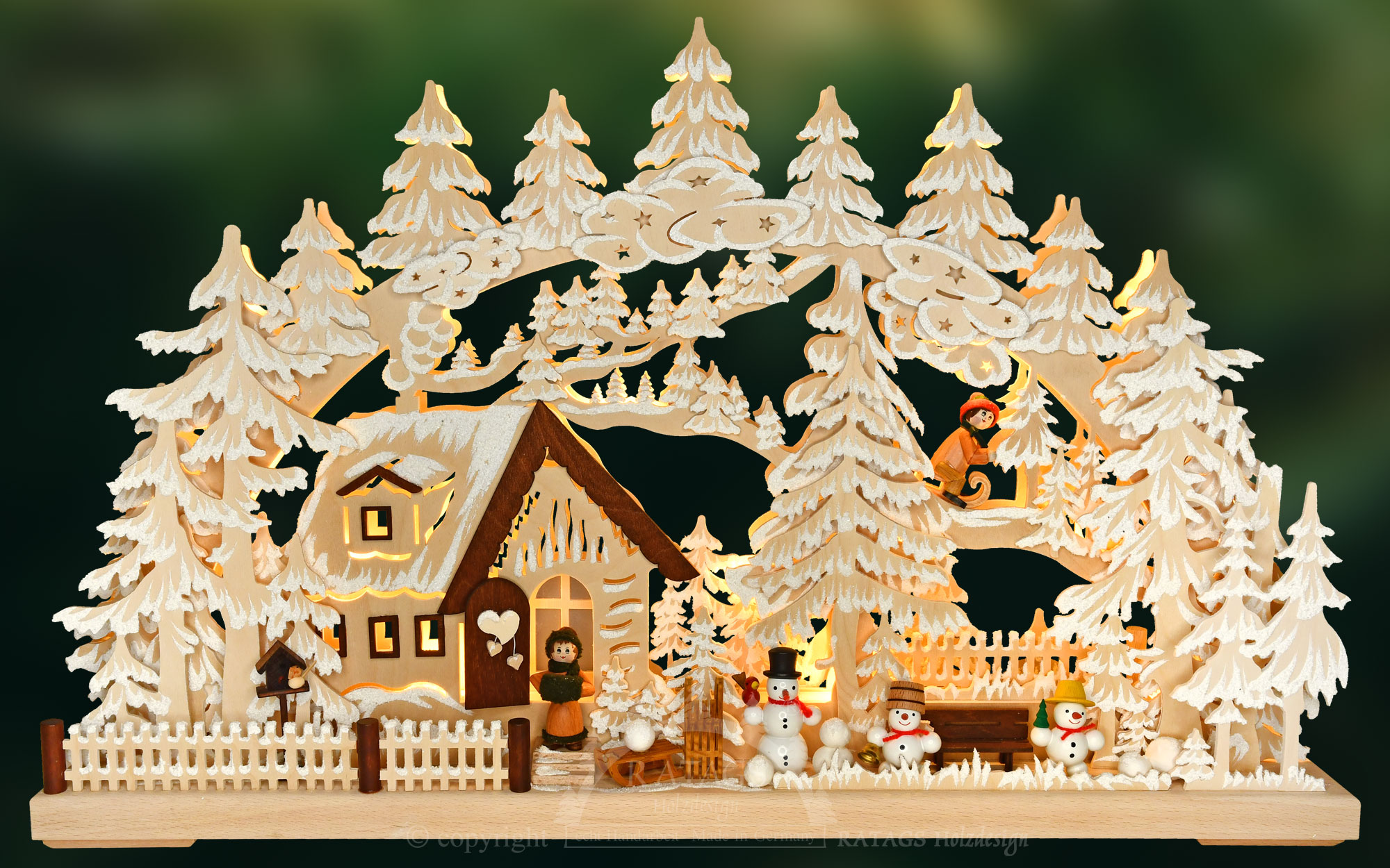 3D-Schwibbogen mittelgroß, Winterlandschaft, Raureif 3D-Schwibbogen mittelgroß, Winterlandschaft, Raureif