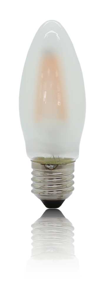 BP Filament LED Kerzenlampe mit Flammene E27 0,5 W, warm, weiß. matt