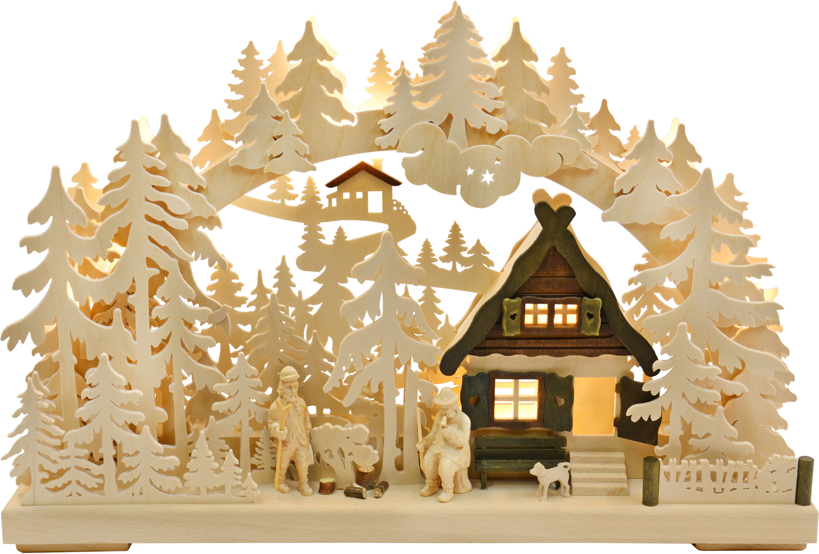 3D-Schwibbogen kl., Jäger mit Hund 3D-Schwibbogen kl., Jäger mit Hund