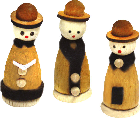Miniaturfiguren, 3er Set, Kurrendesänger Miniaturfiguren, 3er Set, Kurrendesänger