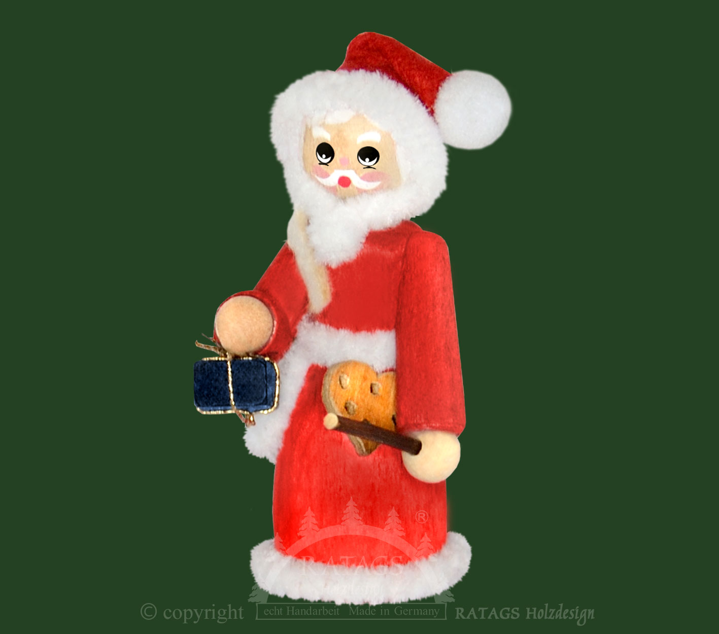 Figur, Weihnachtsmann mit Rute Figur, Weihnachtsmann mit Rute