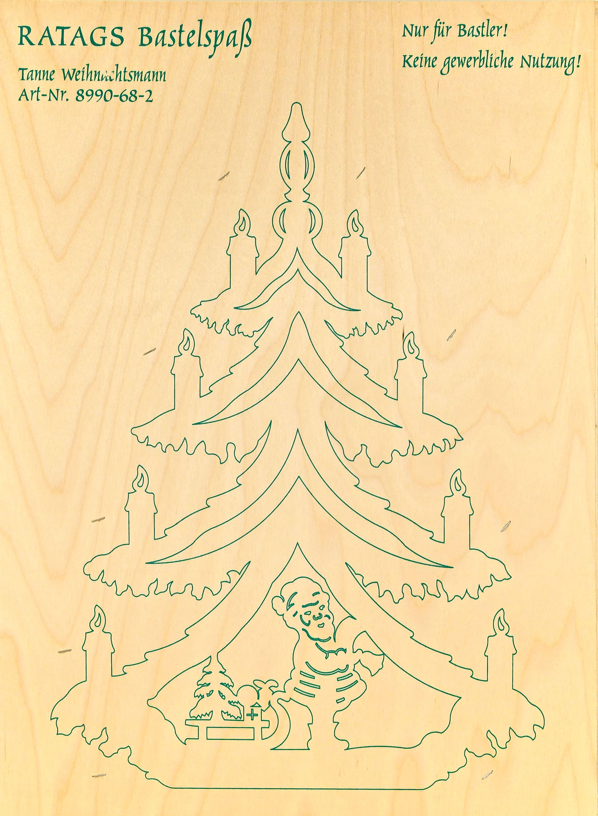 2 Motivsperrholzplatten, Selbstaussägen Tanne klein, Weihnachtsmann 2 Motivsperrholzplatten, Selbstaussägen Tanne klein, Weihnachtsmann