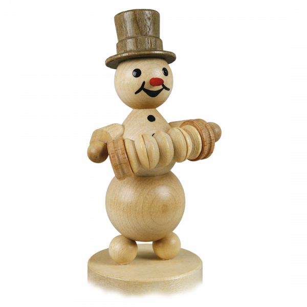 Schneemannmusikant "Harmonikaspieler" Sockel 12 cm