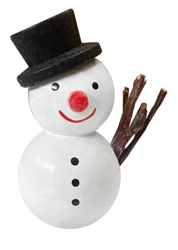 Schneemann weiß,schwarzer Hut