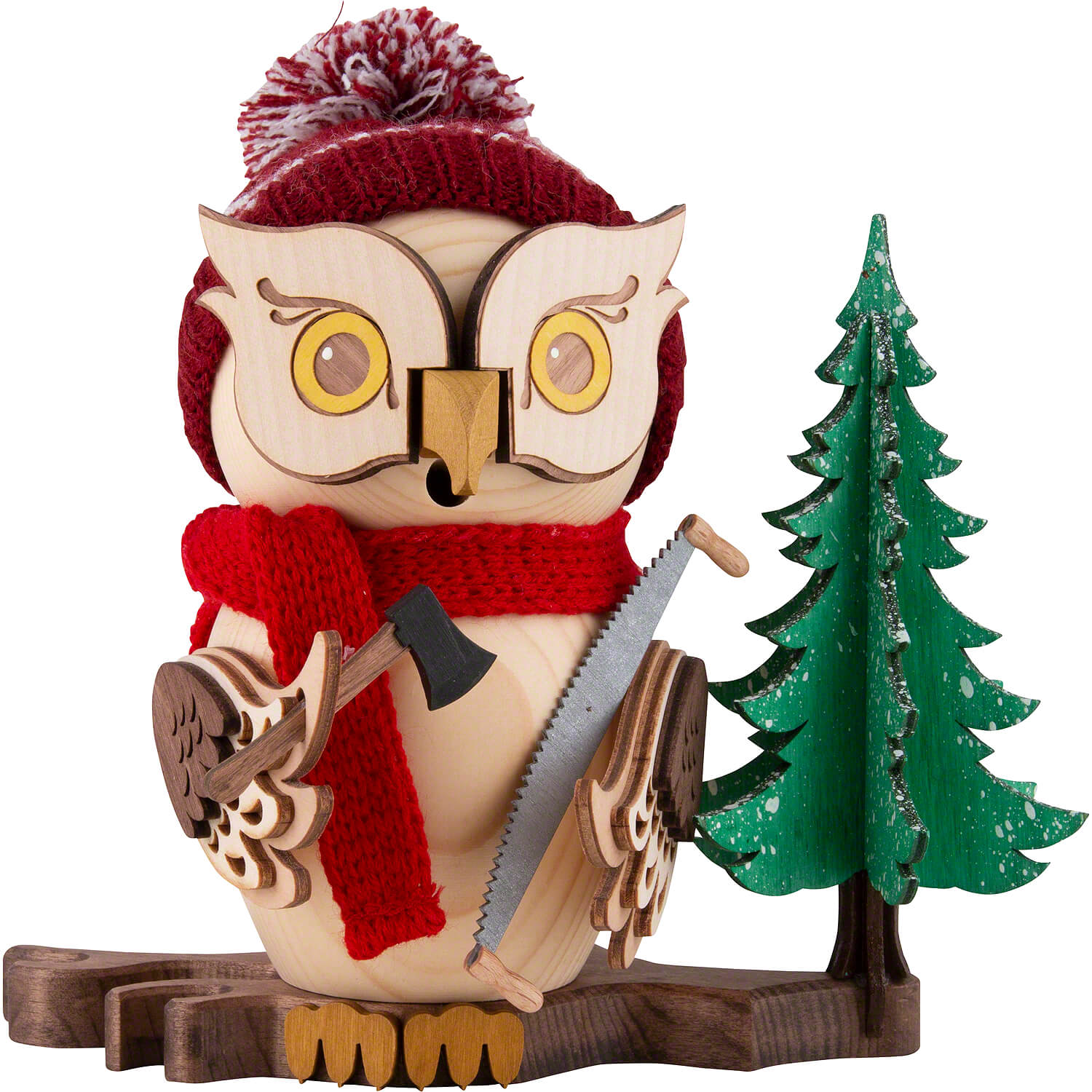 Raucherfigur, Eule Waldarbeiter Höhe ca. 15 cm