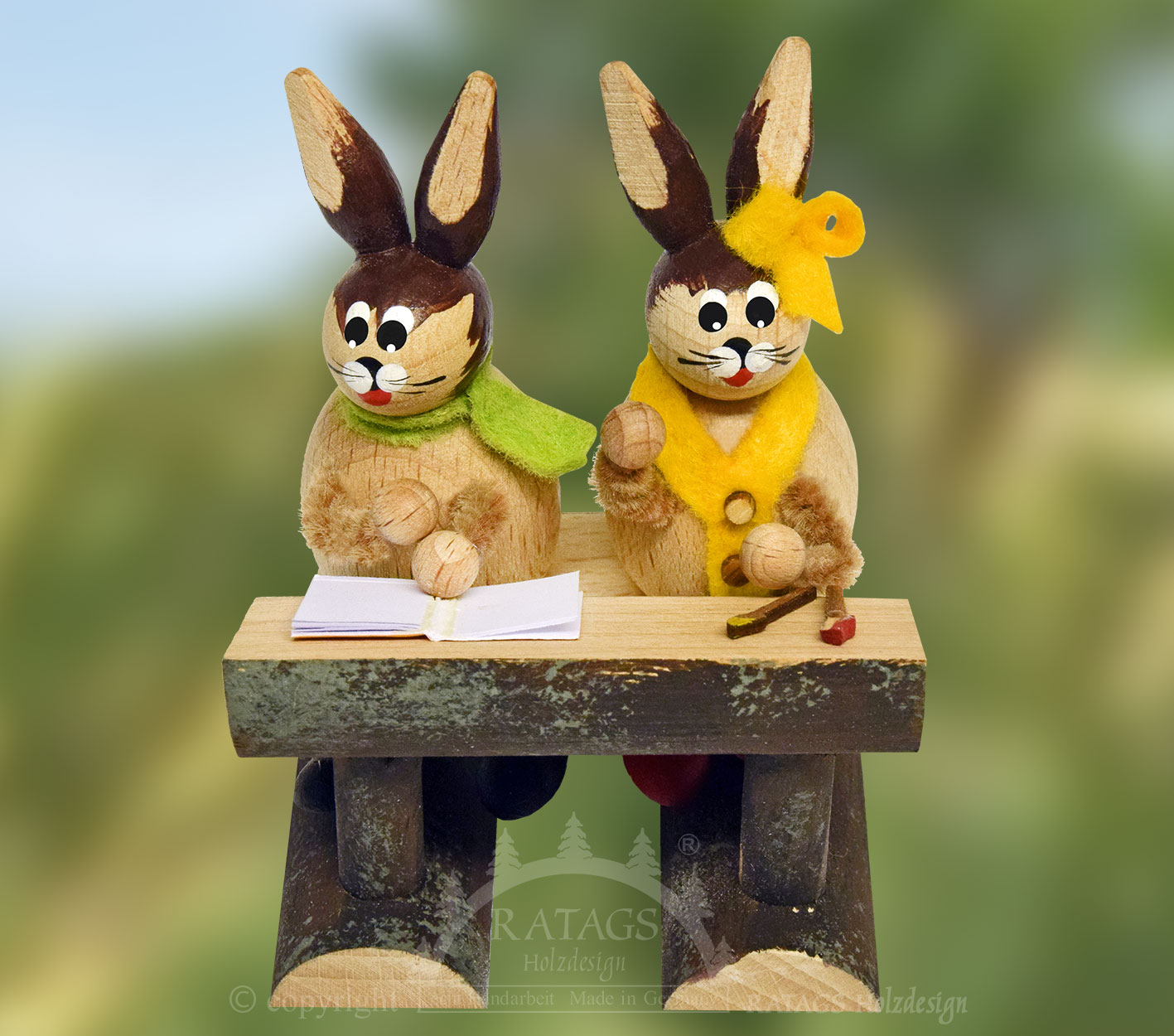 Osterhasenschule, 2 Hasenkinder Osterhasenschule, 2 Hasenkinder