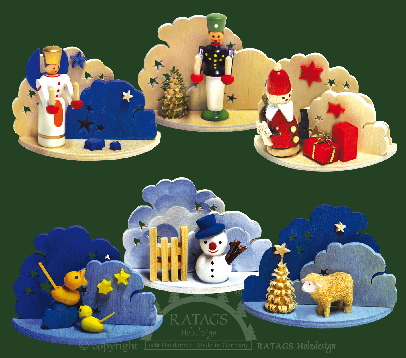 Baumbehang, 6er Set, Wolken, farbig Baumbehang, 6er Set, Wolken, farbig
