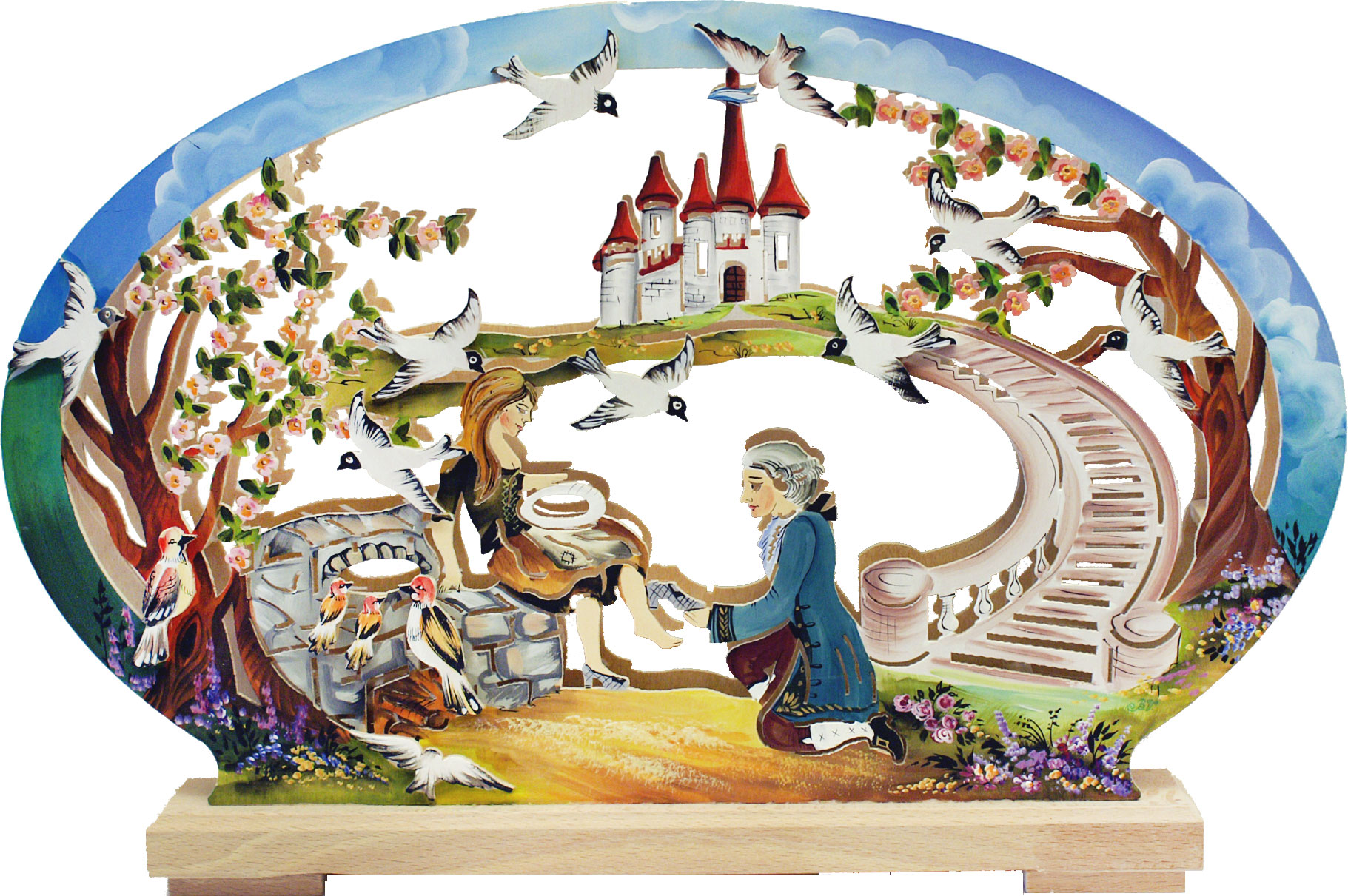Schwibbogen kl., Cinderella, handbemalt sommerlich Schwibbogen kl., Cinderella, handbemalt sommerlich
