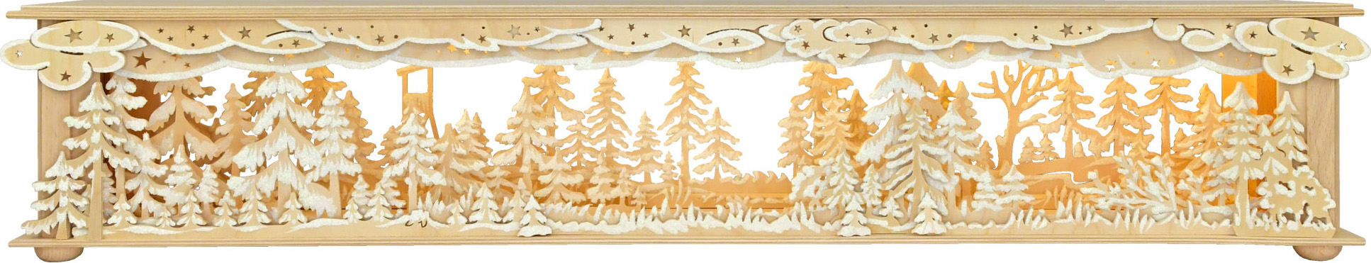 Raumleuchte gr., Wald, Hochsitz, Raureif Raumleuchte gr., Wald, Hochsitz, Raureif