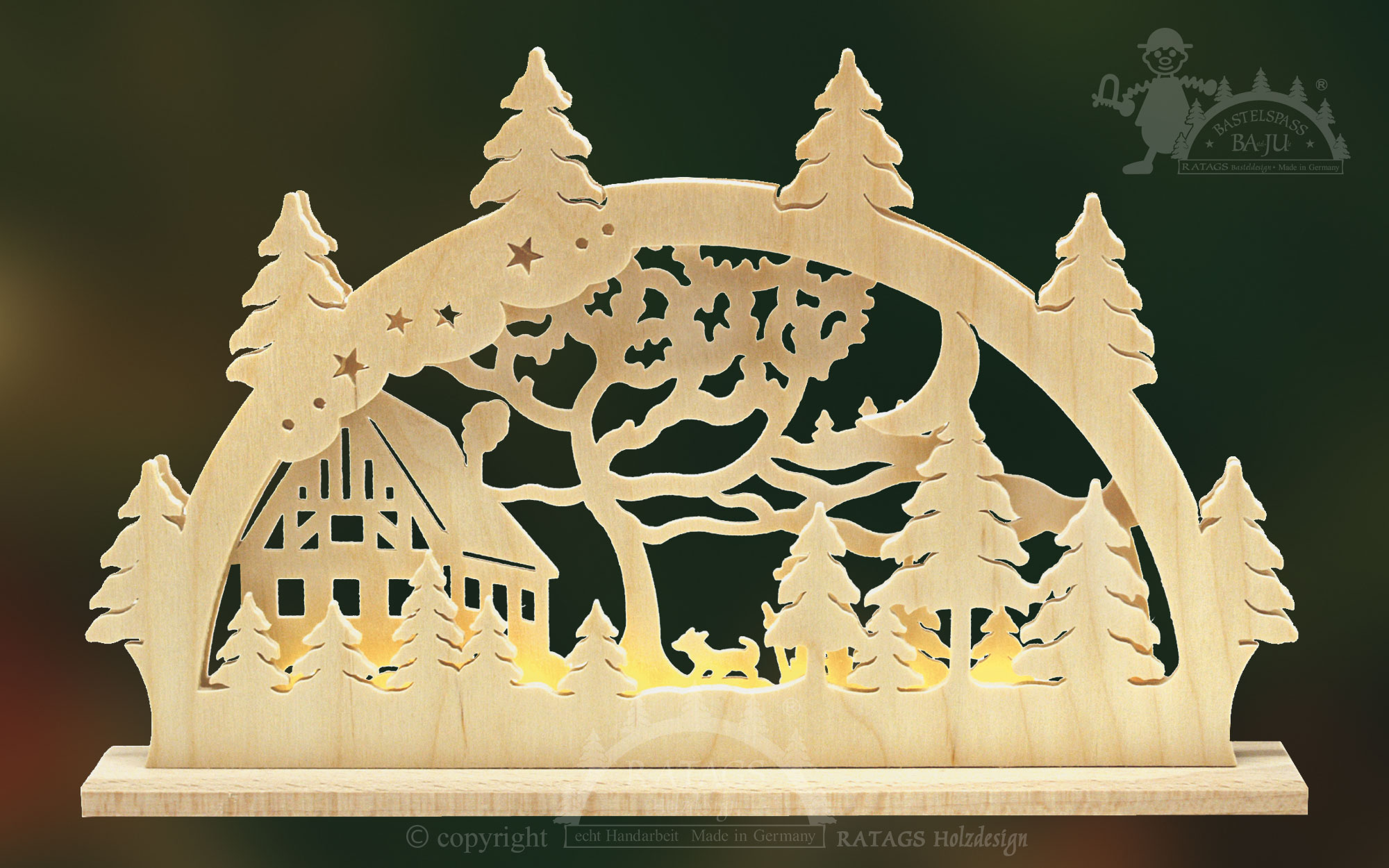 Schwibbogen mit LED zum Basteln Haus am Wald Schwibbogen mit LED zum Basteln Haus am Wald